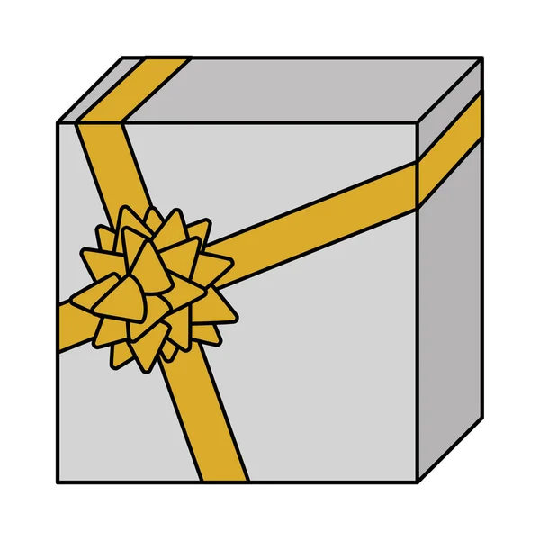 Geschenk-Box mit goldener Schleife — Stockvektor