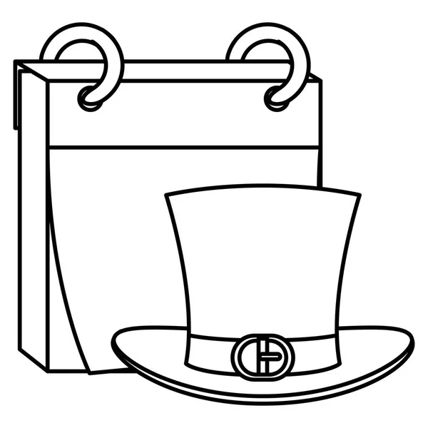 Ιρλανδικό καπέλο ξωτικό με ημερολόγιο Άγιος Πάτρικ — Διανυσματικό Αρχείο