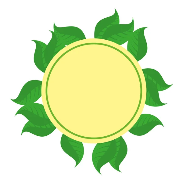 Marco circular con hojas ecológicas plantas — Vector de stock