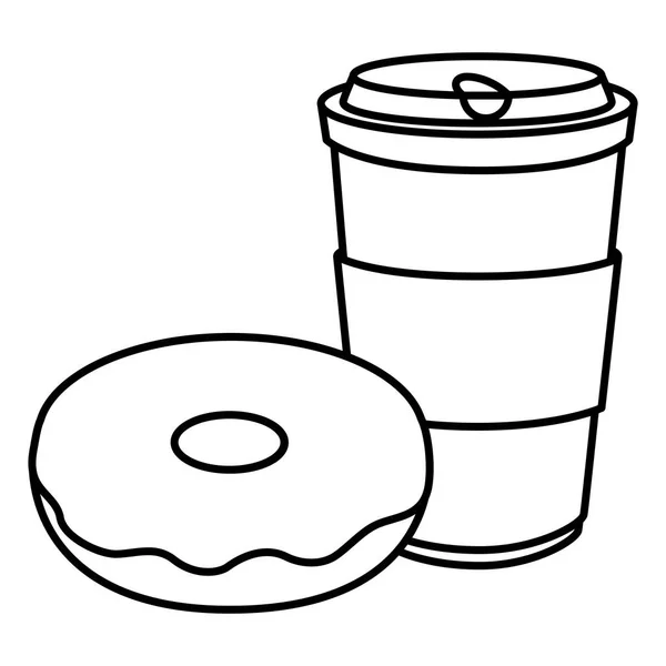 Outlined Coffee Cup With Donuts — Stock Photo © HitToon #4727472