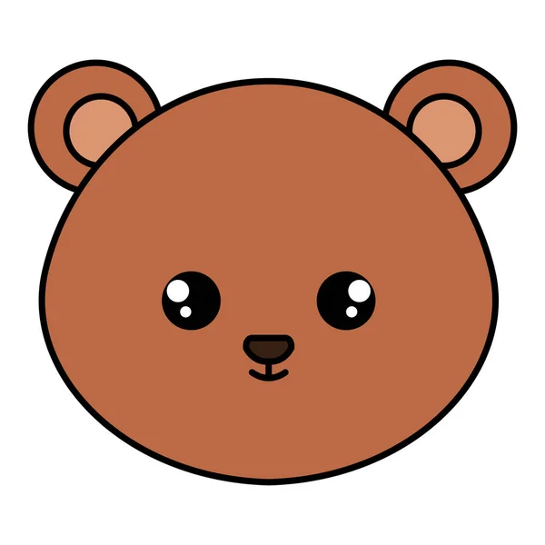 Lindo oso cabeza carácter — Vector de stock