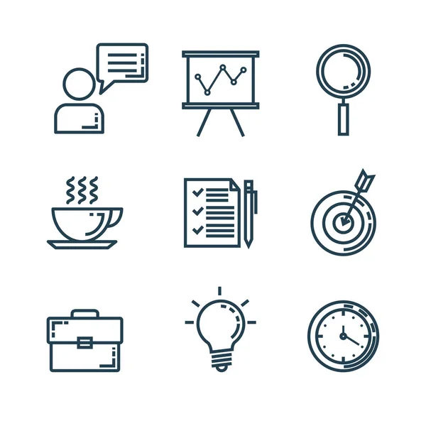 Business en management set pictogrammen — Stockvector