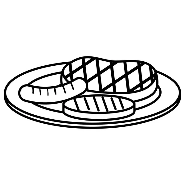 Grillfleisch-Symbol setzen — Stockvektor