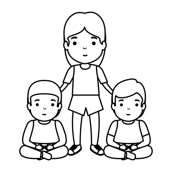 母亲与儿子字符 — 图库矢量图片