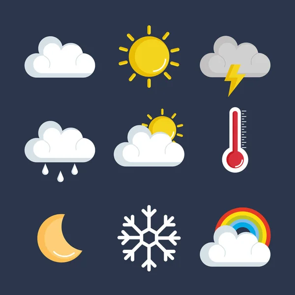 Ensemble d'icônes d'état météo — Image vectorielle