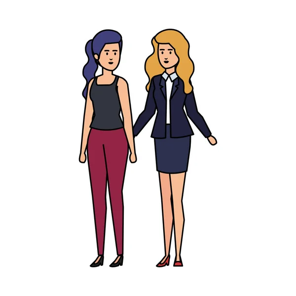 elegant businesswomen avatars characters