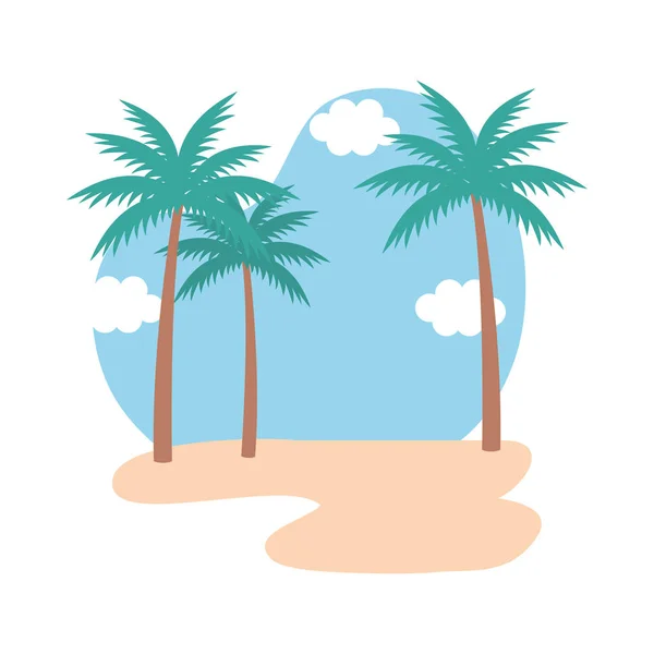 Beach seascape scene icon — Stock Vector