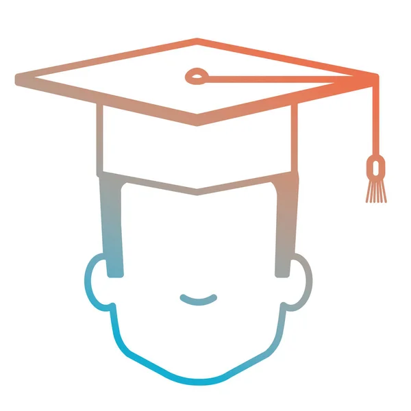 Estudiante graduado cabeza avatar carácter — Vector de stock