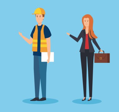 evrak çantası ile adam oluşturucu ve zarif iş kadını