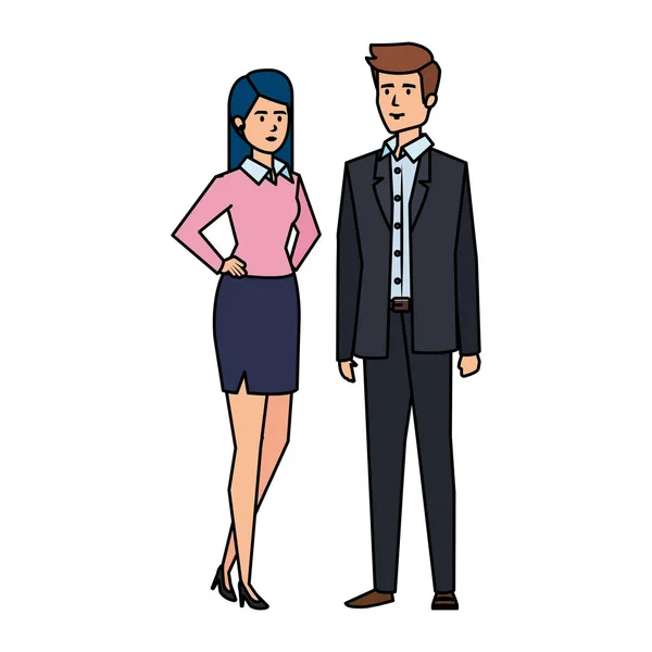 Business couple avatars characters — Stock Vector