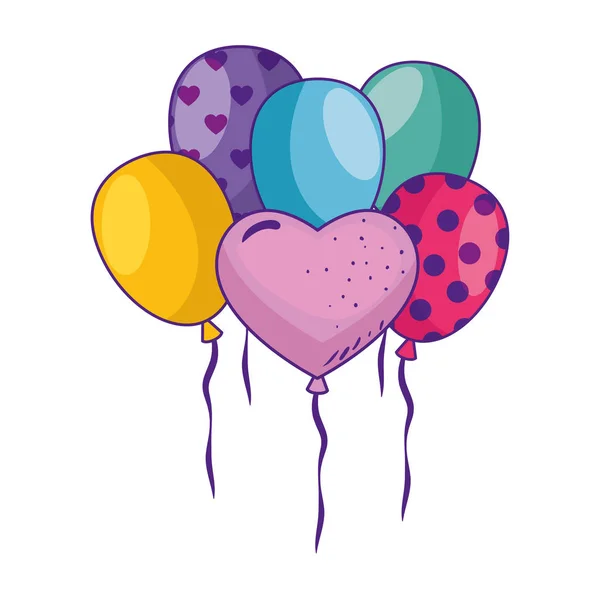 Festa balões celebração ícone — Vetor de Stock