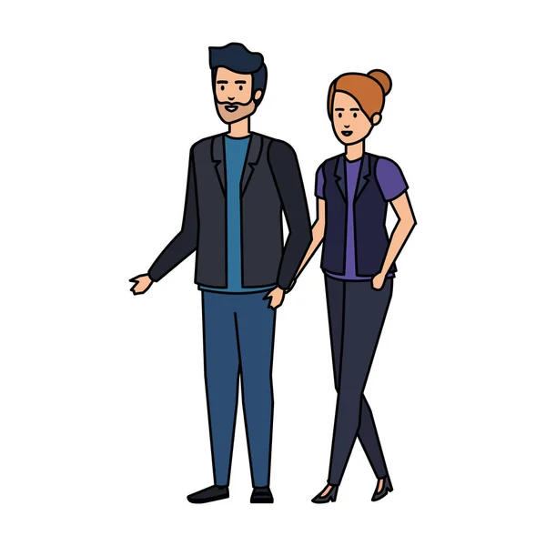 Avatars couple d'affaires personnages — Image vectorielle