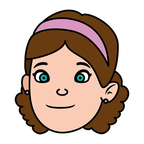 Prachtige little girl hoofd karakter — Stockvector