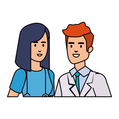 profesyoneller Doktorlar birkaç karakter avatarları