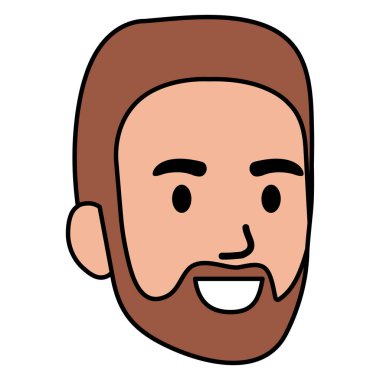 Genç adam kafa sakal avatar karakter ile