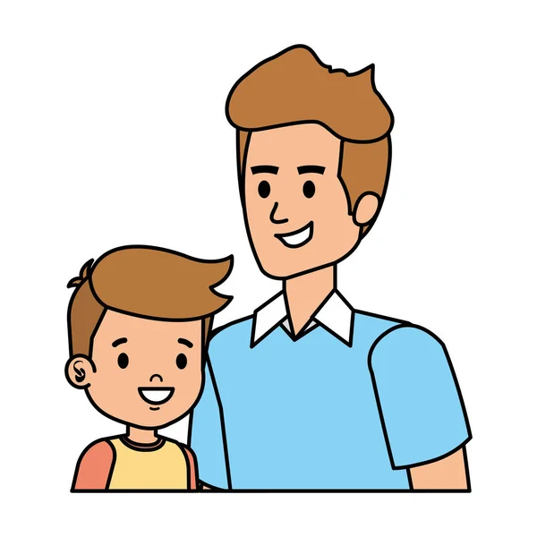 Young father with son characters — Stock Vector