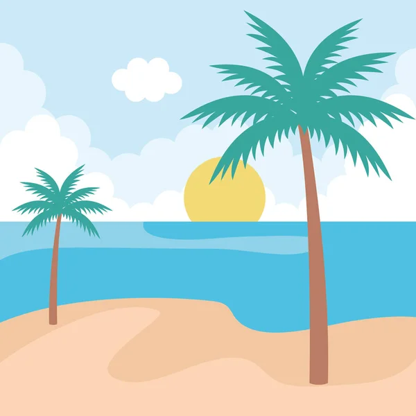 Ikona scény seascape Beach — Stockový vektor