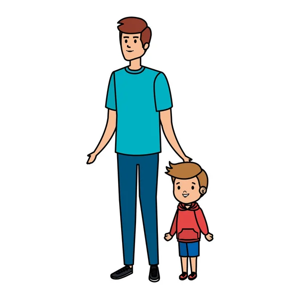 Young father with son characters — Stock Vector