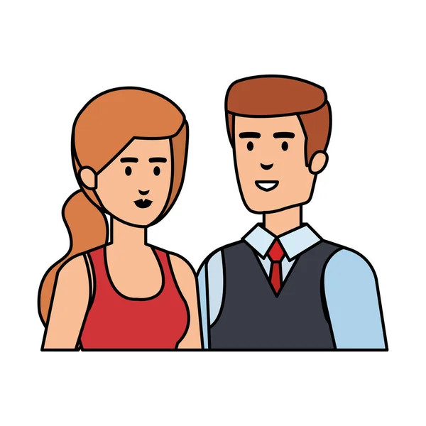 Avatars couple d'affaires personnages — Image vectorielle