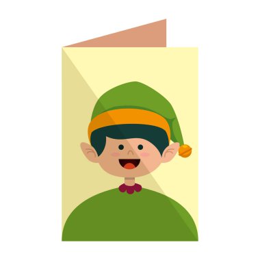 sevimli elf noel karakteri ile kartpostal