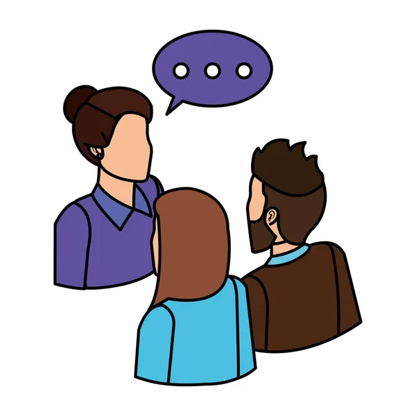 Business people talking with speech bubble — Stock Vector