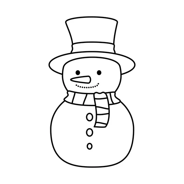 Bonitinho boneco de neve personagem de Natal —  Vetores de Stock