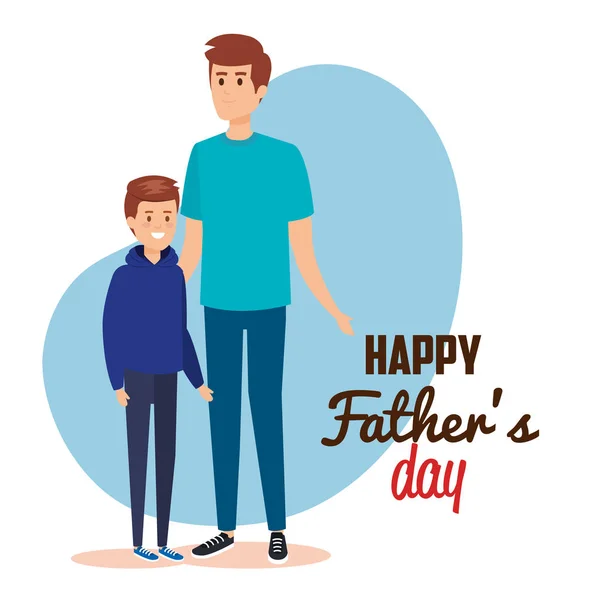 Lycklig man med sin son till pappor dag — Stock vektor