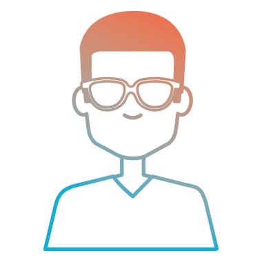 Gözlük avatar karakter ile genç adam