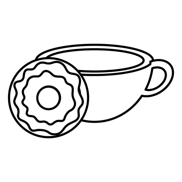 Tasse de café avec beignets sucrés — Image vectorielle