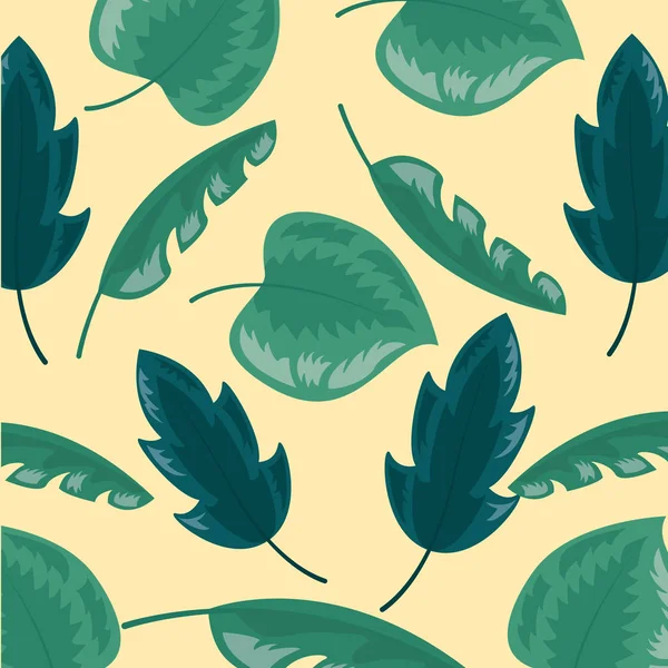 Hojas tropicales fondo — Vector de stock