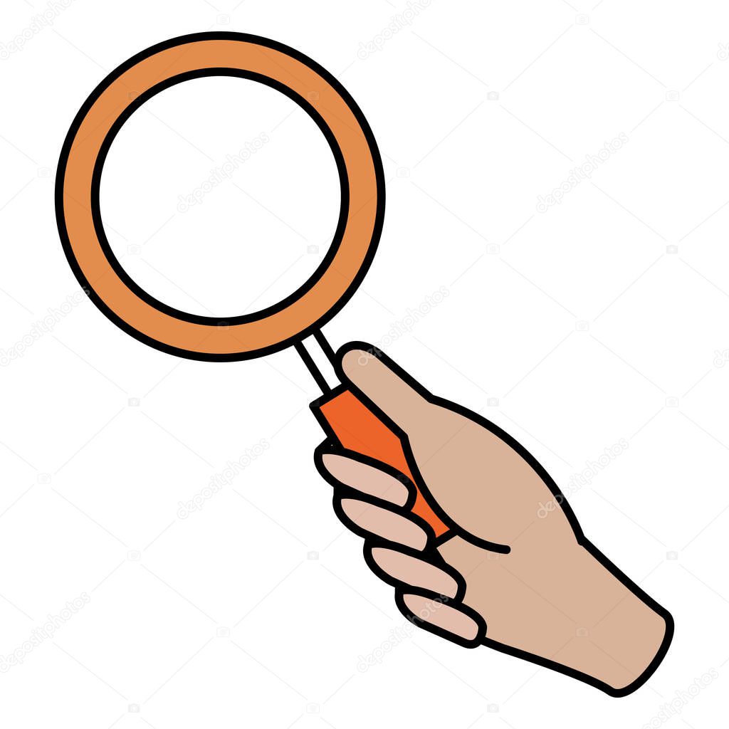 hand with magnifying glass