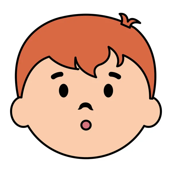 Pequeno menino feliz personagem cabeça — Vetor de Stock