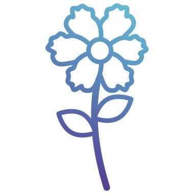 çiçek ve yapraklar dekoratif simgesi