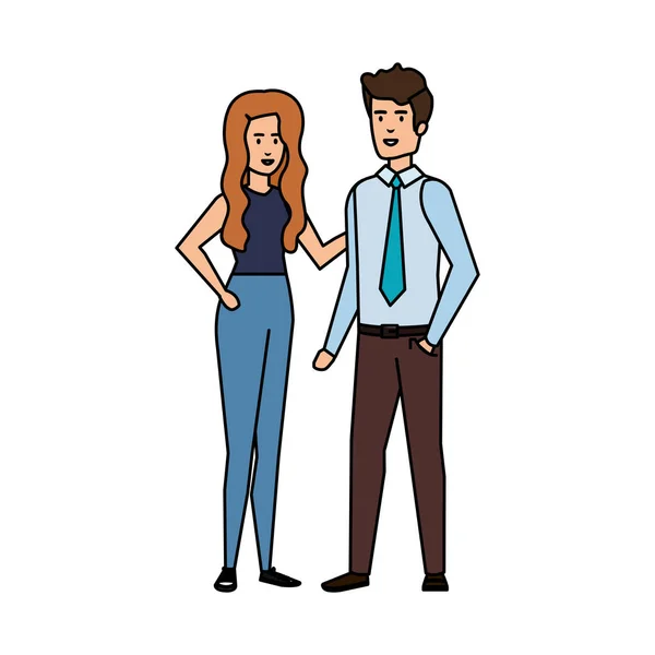 Avatars couple d'affaires personnages — Image vectorielle