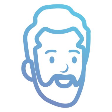 Genç adam kafa sakal avatar karakter ile