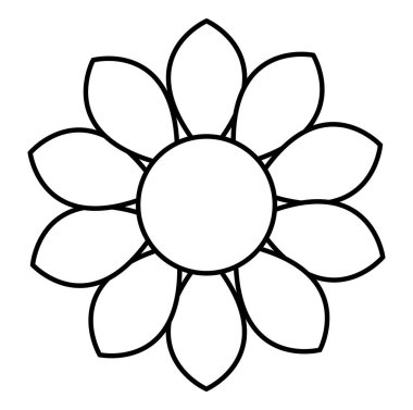 güzel çiçek tek renkli çizim