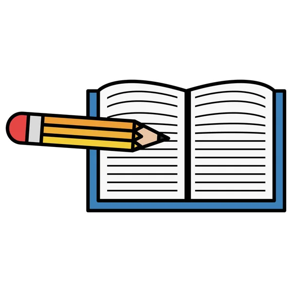 Szkoła notebook z ołówkiem — Wektor stockowy