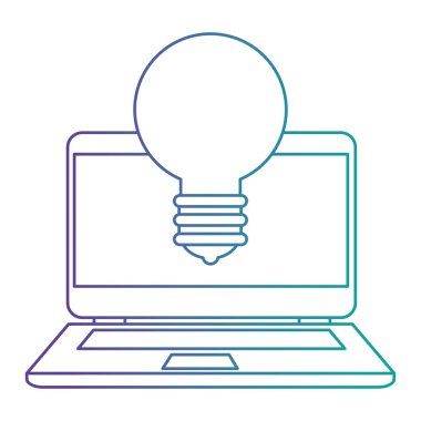 ampul ışık ile dizüstü bilgisayar