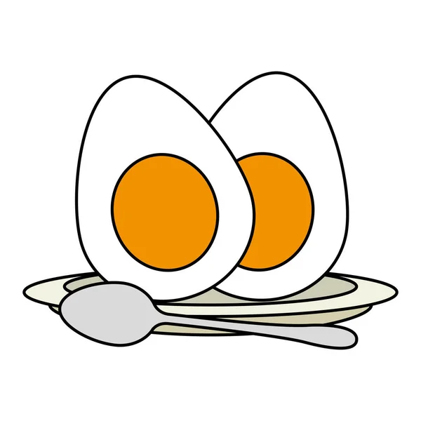 Delicioso menú de huevos hervidos — Vector de stock