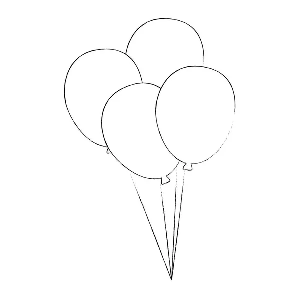 Festa balões hélio ícone — Vetor de Stock