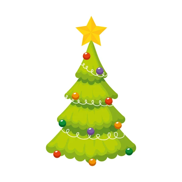 Merry christmas tree icon — Stock Vector