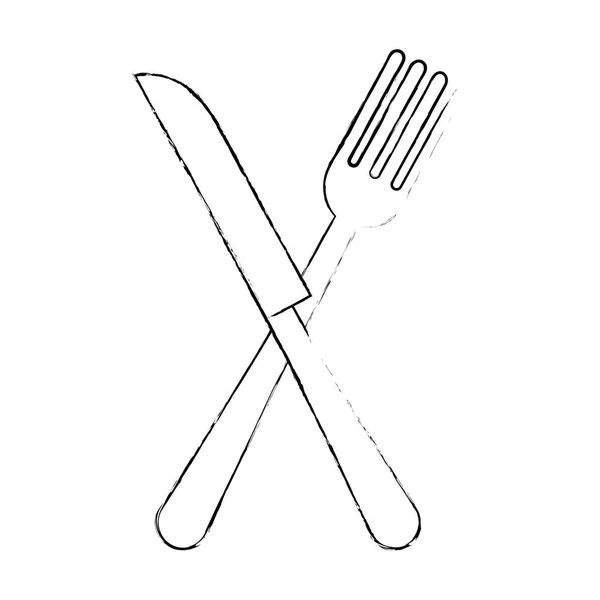 Couverts fourchette et couteau — Image vectorielle