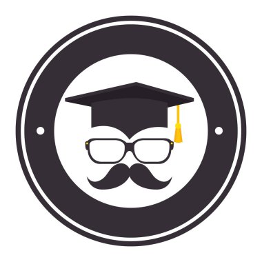 bıyık ve gözlük ile şapka mezuniyet