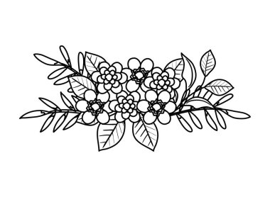 Güzel çiçekler ve yapraklar.