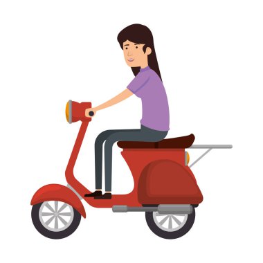 kadın scooter motosiklet sürüş