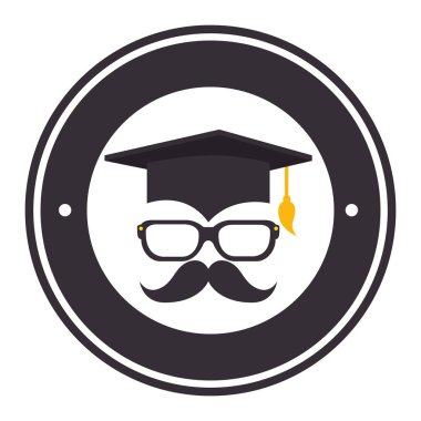 bıyık ve gözlük ile şapka mezuniyet