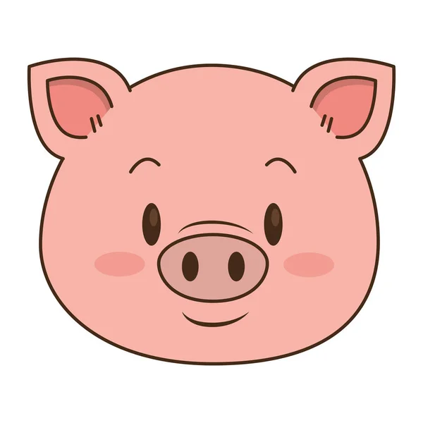 Personnage cochon mignon et adorable — Image vectorielle