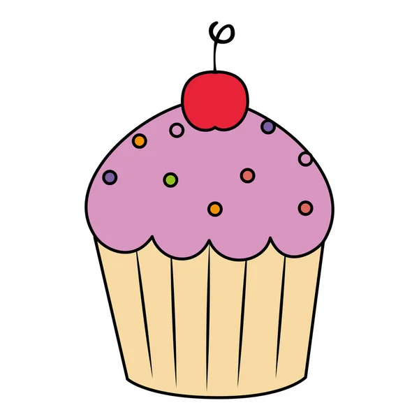 Sweet cupcake pastry icon — Stock Vector