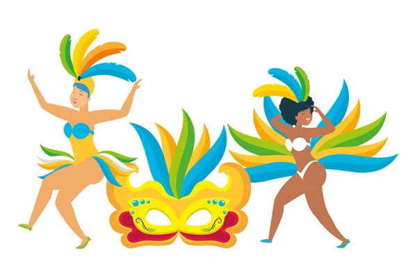 Danser Brazilië carnaval — Stockvector