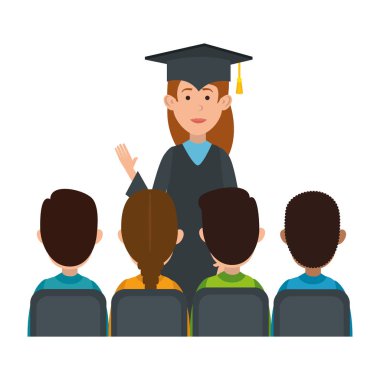 kadın öğrenci öğrenci sınıfı ile mezun